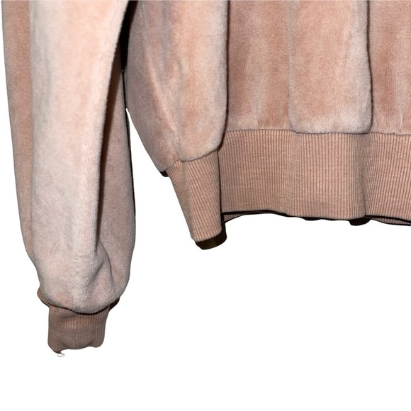 NEW! Young Fabulous & Broke Velour Tan Long Sleeve Crew Neck Women's Size Large - Picture 4 of 7
